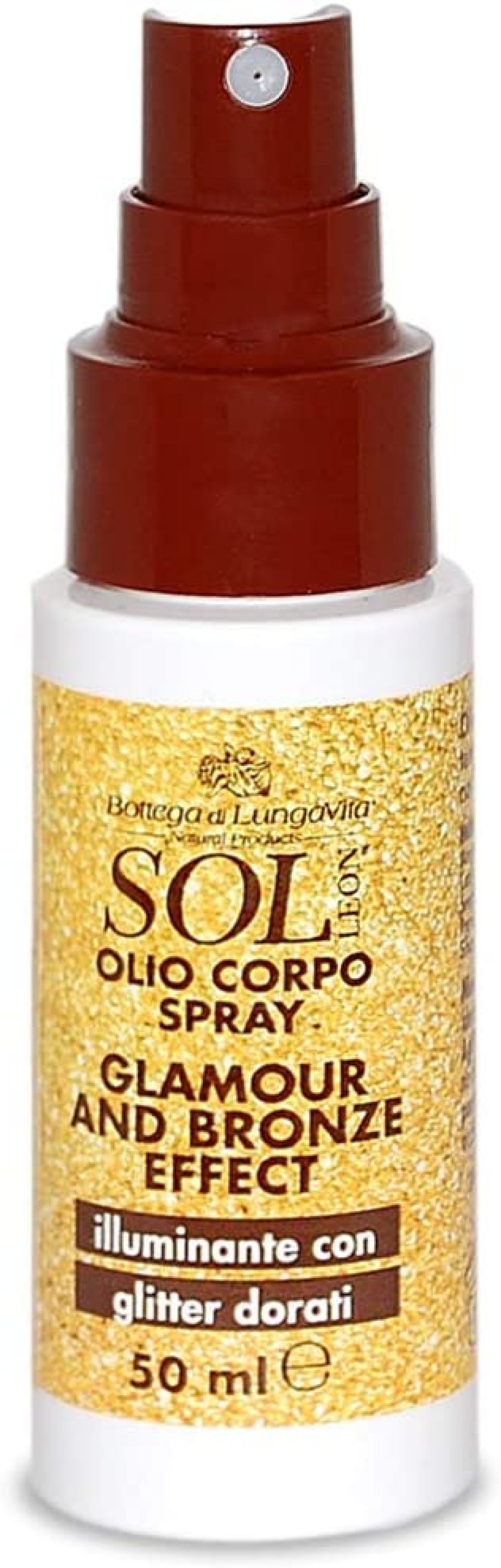 SOL olio corpo spray illuminante con glitter dorati