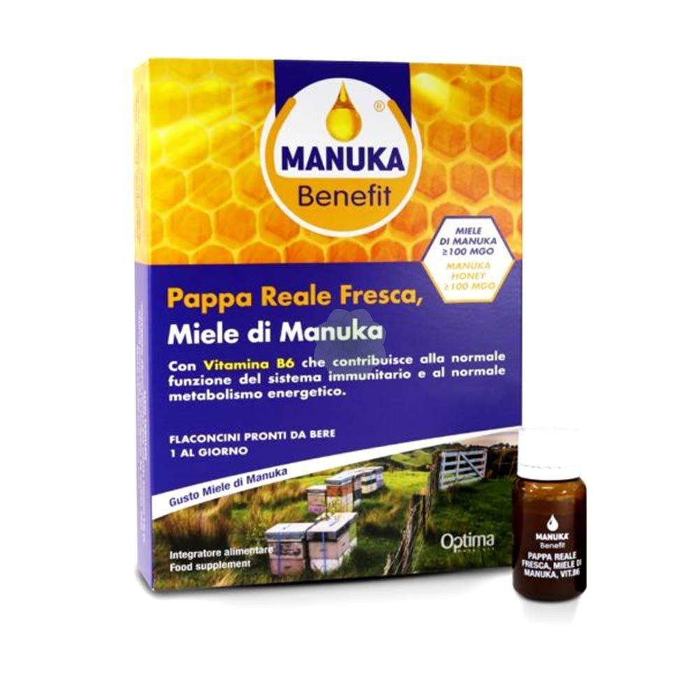 Pappa Reale Fresca Miele di Manuka e Vitamina B6 Manuka Benefit 10  flaconcini da 10 ml